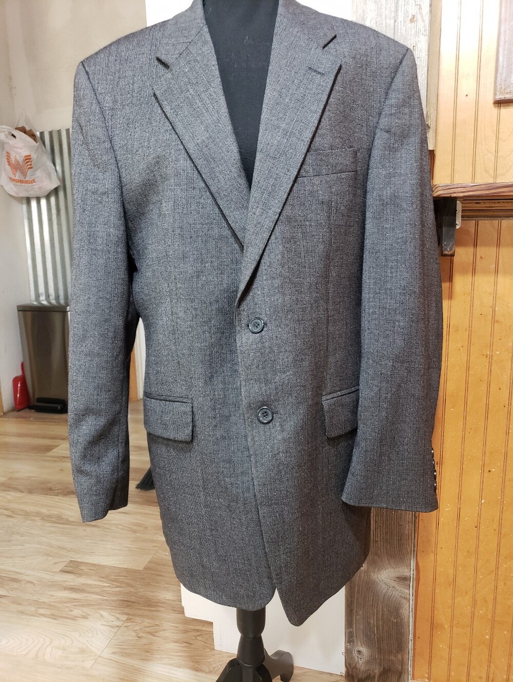 Vintage Chaps Ralph Lauren 2 Button Sports Coat 100%wool 40L Gray